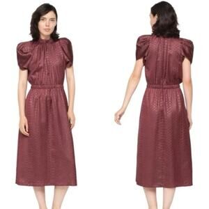 Sea New York Simone Snake Print Midi Dress In Burgundy Size Medium